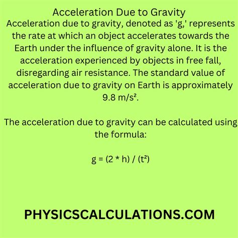 Acceleration Due to Gravity in Physics