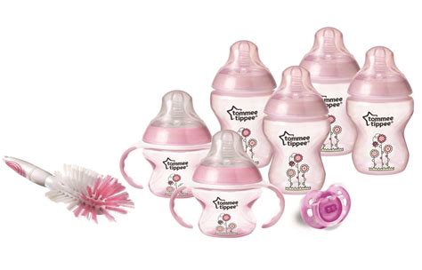 TOMMEE TIPPEE CLOSER TO NATURE DECORATED BOTTLE STARTER SET – PINK FLOWER