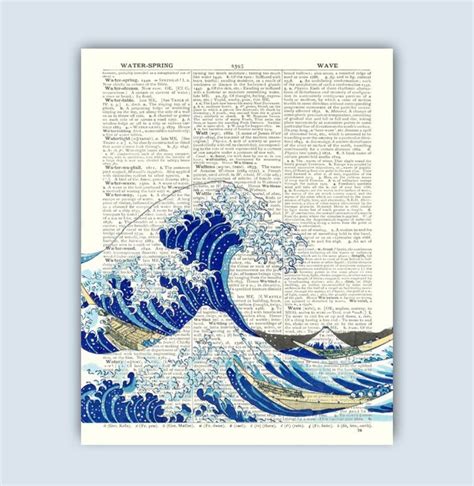 The Great Wave Wave Print Hokusai Art Tsunami Wave Beach - Etsy