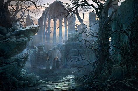 HD wallpaper: Dark, Gothic, Arch, Artistic, Building, Fantasy, Forest ...