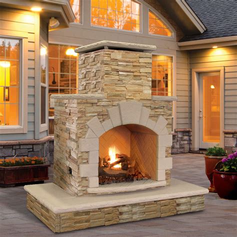 Natural Stone Propane / Gas Outdoor Fireplace | Wayfair