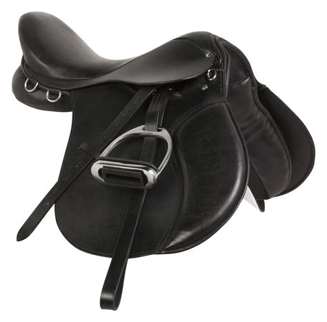 BLACK ALL PURPOSE ENGLISH RIDING HORSE SADDLE 15 16 17 18 - Corral Panel