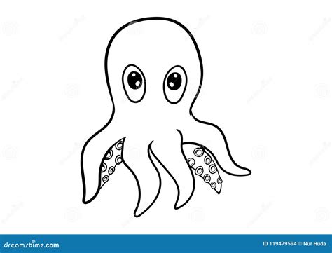 Squid Hand Drawing in a Simple Style Doodle Vector Icon Stock Vector - Illustration of linear ...