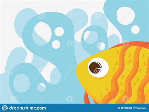 Yellow fish cartoon stock vector. Illustration of aquarium - 267038030