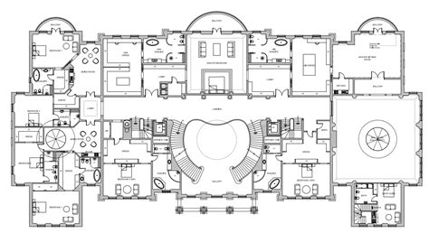 First (bedroom) floor plan of a 56,000 square foot home by Ascot Design to be built in Berkshire ...