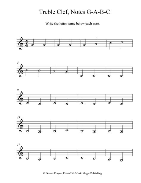 Piano Notes Worksheet