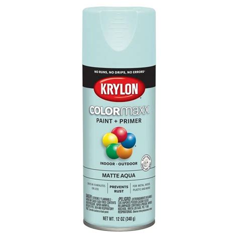 Krylon COLORmaxx Matte Aqua Spray Paint and Primer In One (NET WT. 12-oz) in the Spray Paint ...