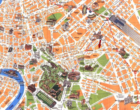 Detailed travel map of Rome city center. Rome city center detailed travel map | Vidiani.com ...