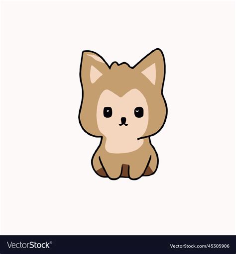 Cute dog dog kawaii chibi drawing style dog Vector Image