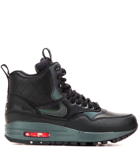 Nike Air Max 1 Mid Sneaker Boots in Black (Black-Black) | Lyst