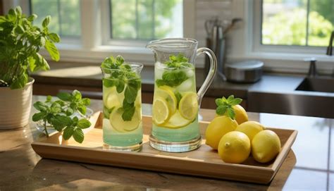 Premium AI Image | Homemade lemonade in classic glasses on white ...