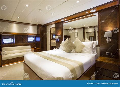 Yacht Interior Bedroom stock photo. Image of rich, quarters - 136037724