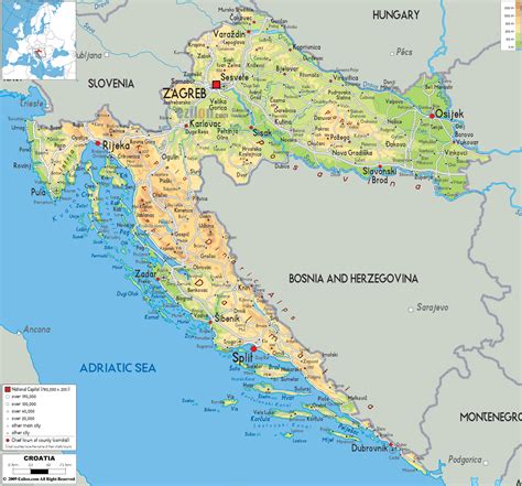 MAP OF CROATIA - Map of africa