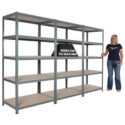 Metal Steel Garage Shelving Commercial Storage Unit, 5 Shelves, 71"Hx ...