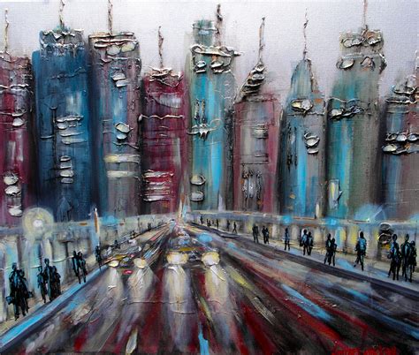 Modern abstract cityscape painting by Lindsey MacKay | Cityscape painting, Modern art abstract ...