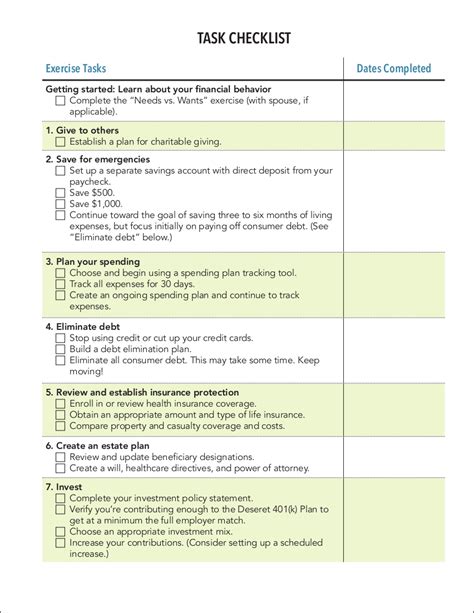 Task List Examples