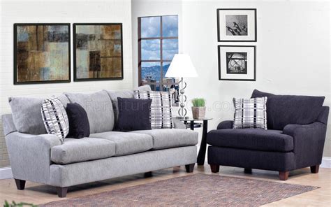 Light Grey Fabric Modern Sofa & Accent Chair Set w/Options