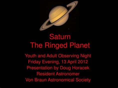 PPT - Saturn The Ringed Planet PowerPoint Presentation, free download ...