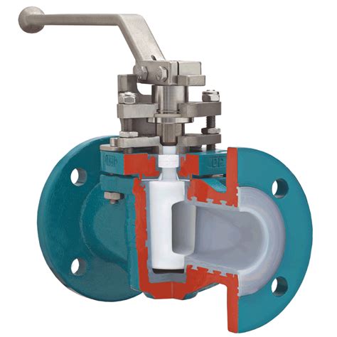 Plug Valve w/ chemical-resistant lining, sealing for fluctuating temperature