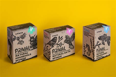 Packaging Design for Eco-Friendly and Biodegradable PRIMAL Sponges - World Brand Design Society