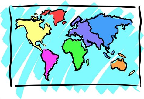 How To Draw World Map With Continents - Design Talk