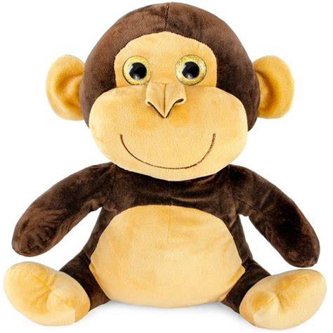 Super Soft Plush Big Glitter Eye Monkey Stuffed Animal Toy, 14 inch Adorable Jungle Animal ...