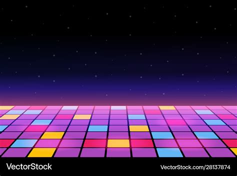 A dance floor amongst starry open space Royalty Free Vector