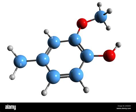 3D image of Creosol skeletal formula - molecular chemical structure of ...