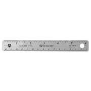 Westcott Ruler, 6 Inch, Stainless Steel 10414 | Zoro