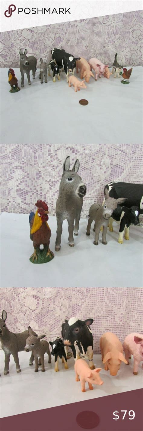 Schleich Farm Barnyard Lot of 11 Collectible Animals Cows pigs donkeys cat + | Schleich, Animals ...