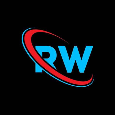 RW logo. RW design. Blue and red RW letter. RW letter logo design. Initial letter RW linked ...