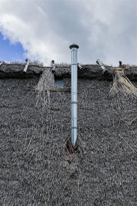 Cottage With Straw Thatched Roof, Bed And Breakfast House Stock Image - Image of chimney ...