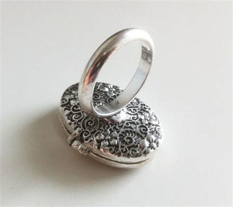 Romantic Silver Locket Ring