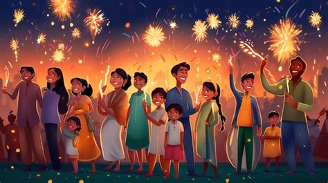 Premium AI Image | Happy indian family celebrating Diwali festival ...