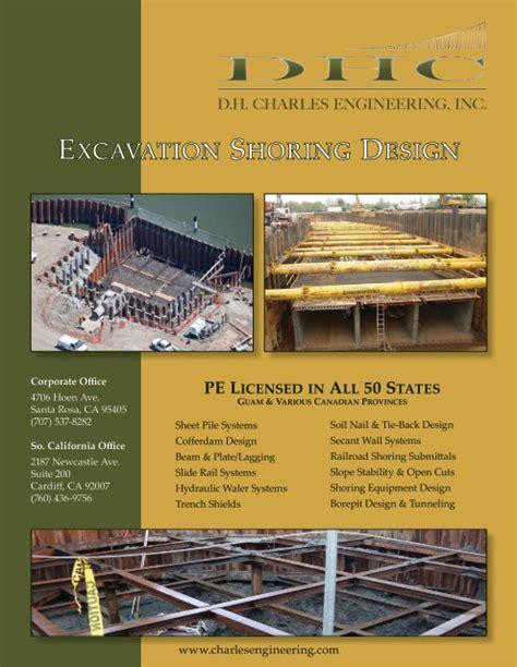 Excavation Shoring DESign - DH Charles Engineering