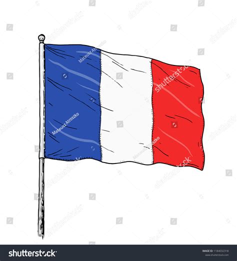 French Flag Drawing Vintage Like Colour Stock Vector (Royalty Free) 1184032318 | Shutterstock