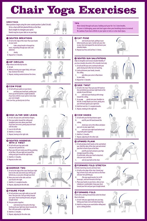 Chair Yoga Exercises For Seniors Printable