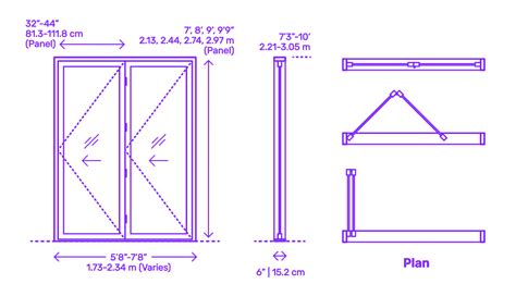 Folding Doors | Bifold Doors Dimensions & Drawings | Dimensions.com