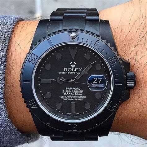 Daily Watch ⌚️ on Instagram: “👍🏼 or 👎🏼? Custom made all black Rolex Submariner. Photo and watch ...