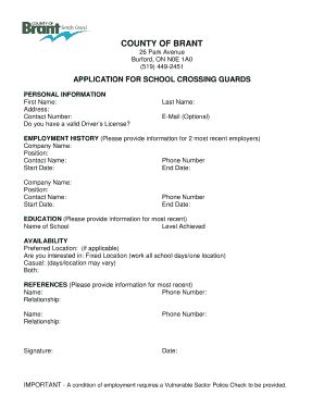 Fillable Online Crossing Guard application form Fax Email Print - pdfFiller