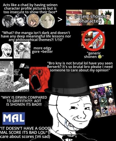 Seinen Elitist StarterPack | /r/starterpacks | Starter Packs | Know Your Meme