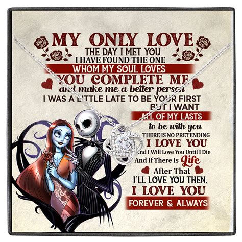 Jack and Sally Nightmare Before Christmas My Only Love The Day I Met You Valentines Love Knot ...