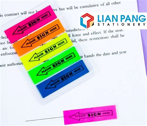 "Please Sign Here" Sticky Notes 5 Colour In One Set