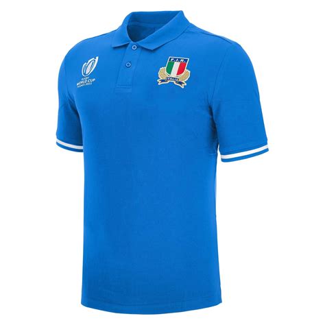 Macron Italy Rugby RWC 2023 Logo Polo Shirt