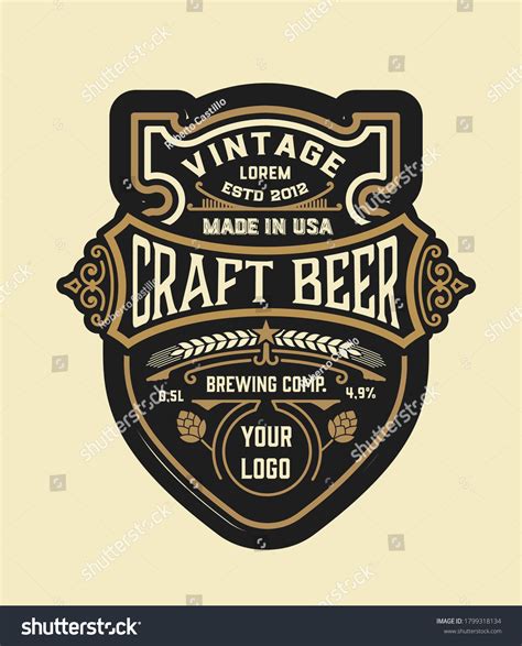 Craft Beer Vintage Label Vector Layered Stock Vector (Royalty Free) 1799318134 | Shutterstock