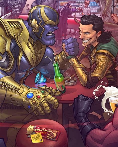 Marvel Movie Villains Unwind at Stan's Bar in Stunning Fan Art