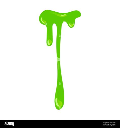 Green snot slime splash and blob. Vector illustration of sticky mucus splat or dripping goo ...