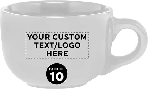 Amazon.com: Custom Ceramic Cappuccino Mugs 18 oz. Set of 10, Personalized Bulk Pack - Perfect ...