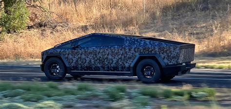 Tesla Cybertruck with new darker camouflage wrap spotted - Lombard Letter