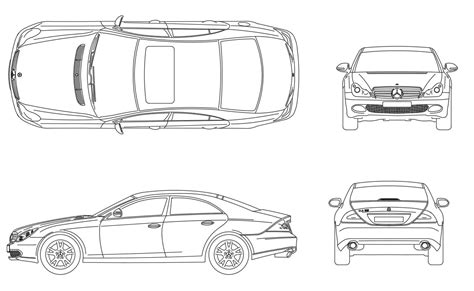 CAR Sedan Cad Blocks DWG File - Cadbull